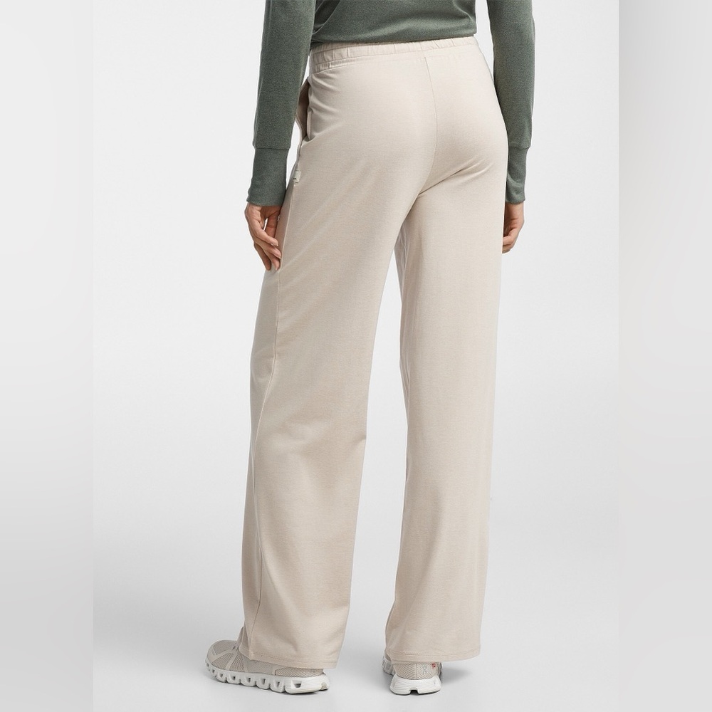 New Vuori Halo Essential Wide-leg Pants Ecru Heather Large TALL/LONG! - Picture 2 of 8